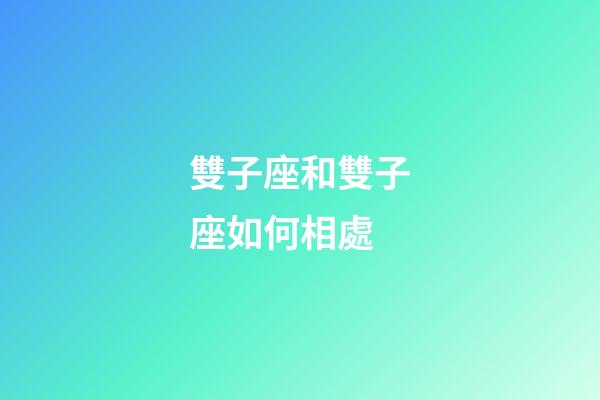 雙子座和雙子座如何相處-第1張-星座運(yùn)勢(shì)-玄機(jī)派
