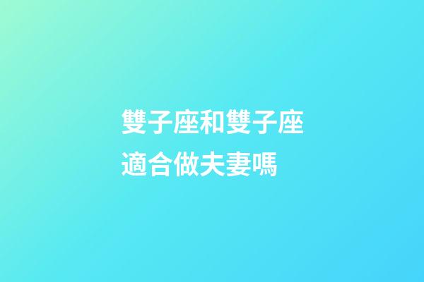 雙子座和雙子座適合做夫妻嗎-第1張-星座運勢-玄機派