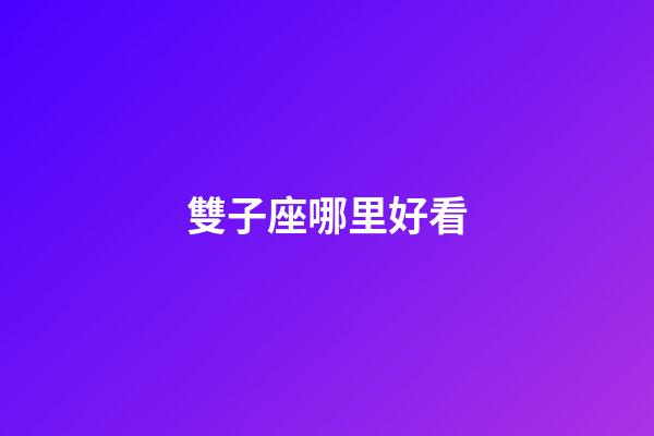 雙子座哪里好看-第1張-星座運勢-玄機派