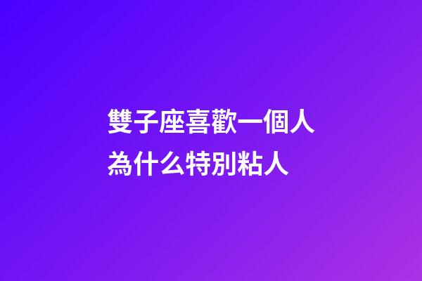 雙子座喜歡一個人為什么特別粘人-第1張-星座運勢-玄機派
