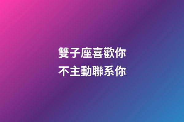 雙子座喜歡你不主動聯系你-第1張-星座運勢-玄機派