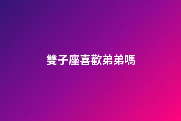 雙子座喜歡弟弟嗎-第1張-星座運勢-玄機派