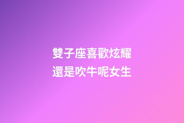 雙子座喜歡炫耀還是吹牛呢女生-第1張-星座運勢-玄機派