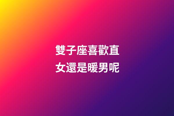 雙子座喜歡直女還是暖男呢-第1張-星座運勢-玄機派