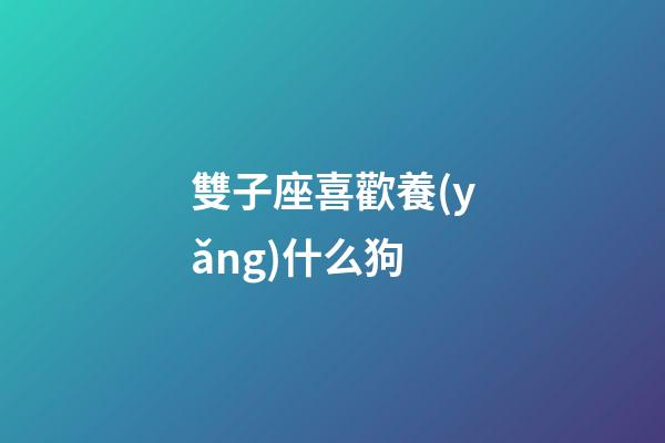 雙子座喜歡養(yǎng)什么狗-第1張-星座運(yùn)勢-玄機(jī)派