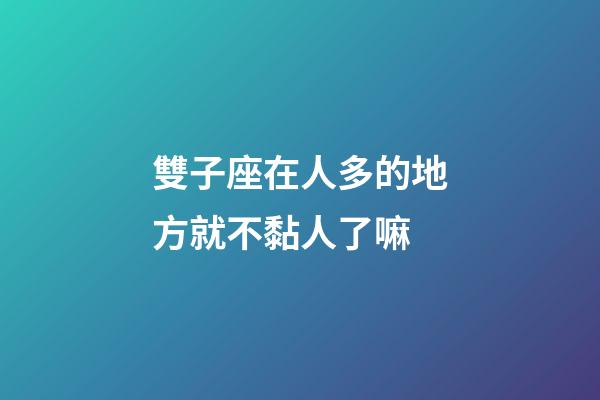 雙子座在人多的地方就不黏人了嘛-第1張-星座運勢-玄機派