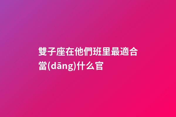 雙子座在他們班里最適合當(dāng)什么官-第1張-星座運(yùn)勢(shì)-玄機(jī)派