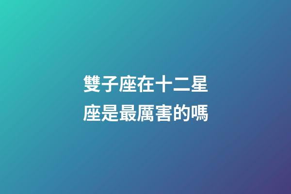 雙子座在十二星座是最厲害的嗎-第1張-星座運勢-玄機派