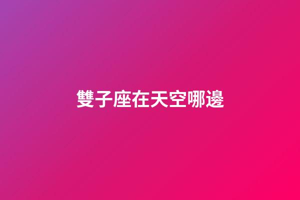 雙子座在天空哪邊-第1張-星座運勢-玄機派