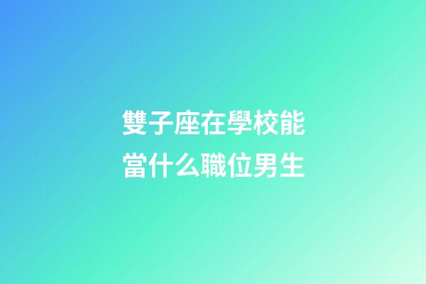 雙子座在學校能當什么職位男生-第1張-星座運勢-玄機派
