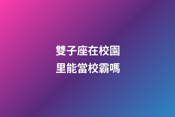雙子座在校園里能當校霸嗎-第1張-星座運勢-玄機派