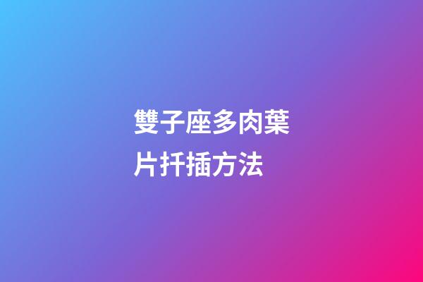 雙子座多肉葉片扦插方法-第1張-星座運勢-玄機派