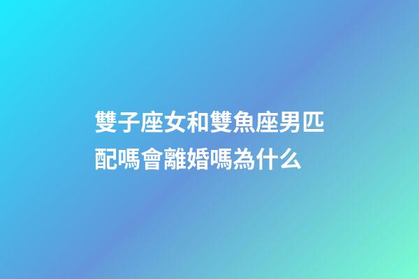 雙子座女和雙魚座男匹配嗎會離婚嗎為什么-第1張-星座運勢-玄機派