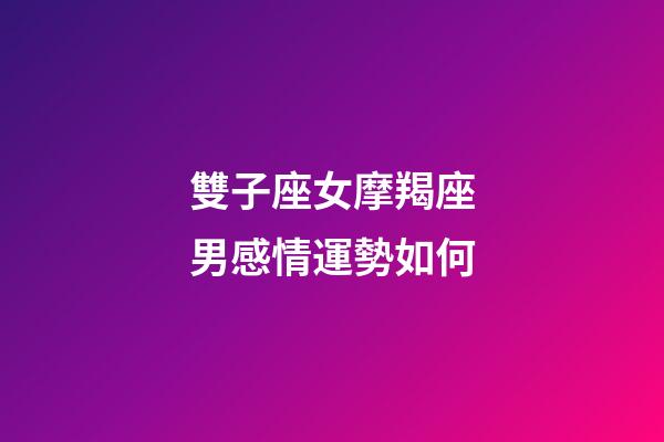 雙子座女摩羯座男感情運勢如何-第1張-星座運勢-玄機派