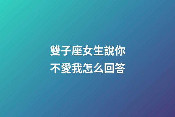 雙子座女生說你不愛我怎么回答-第1張-星座運勢-玄機派