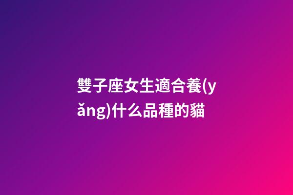 雙子座女生適合養(yǎng)什么品種的貓-第1張-星座運勢-玄機派