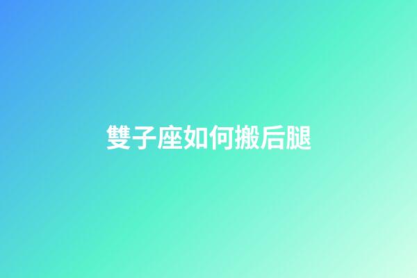 雙子座如何搬后腿-第1張-星座運勢-玄機派