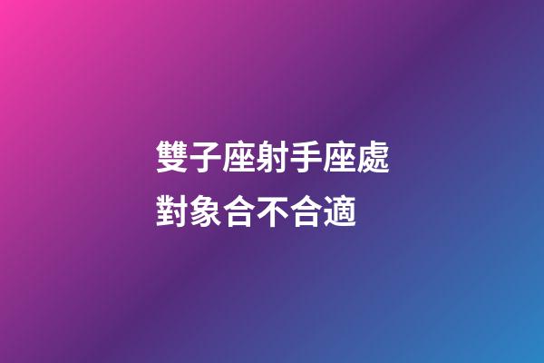 雙子座射手座處對象合不合適-第1張-星座運勢-玄機派