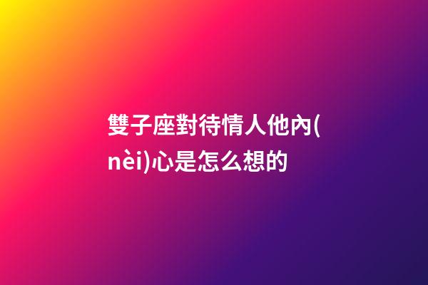 雙子座對待情人他內(nèi)心是怎么想的-第1張-星座運勢-玄機派
