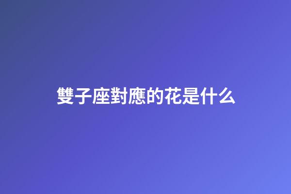 雙子座對應的花是什么-第1張-星座運勢-玄機派