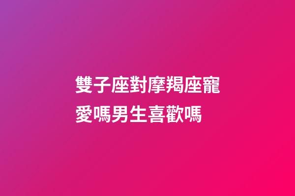 雙子座對摩羯座寵愛嗎男生喜歡嗎-第1張-星座運勢-玄機派