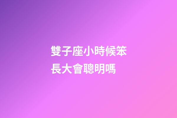 雙子座小時候笨長大會聰明嗎-第1張-星座運勢-玄機派