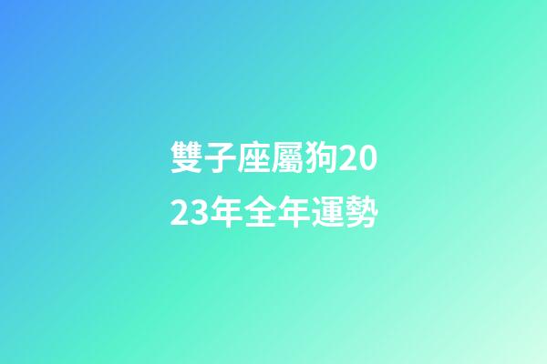 雙子座屬狗2023年全年運勢-第1張-星座運勢-玄機派