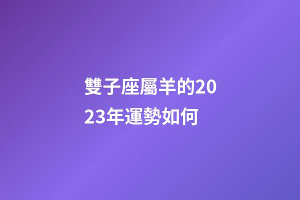 雙子座屬羊的2023年運勢如何-第1張-星座運勢-玄機派