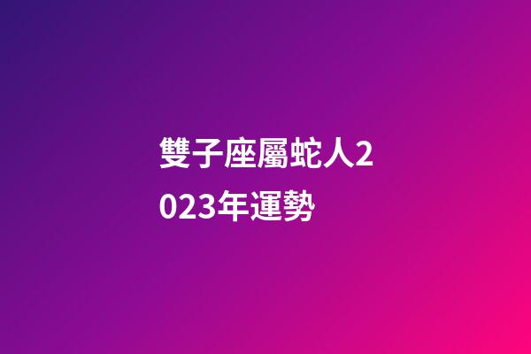 雙子座屬蛇人2023年運勢-第1張-星座運勢-玄機派