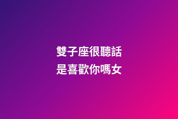 雙子座很聽話是喜歡你嗎女-第1張-星座運勢-玄機派