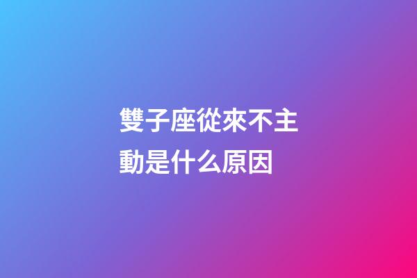 雙子座從來不主動是什么原因-第1張-星座運勢-玄機派