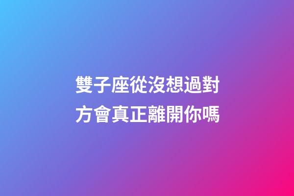雙子座從沒想過對方會真正離開你嗎-第1張-星座運勢-玄機派