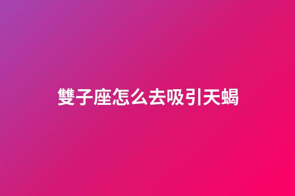 雙子座怎么去吸引天蝎-第1張-星座運勢-玄機派
