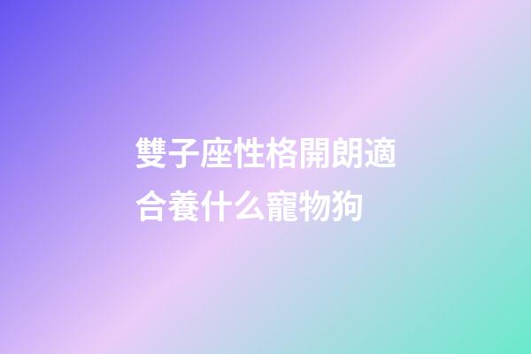 雙子座性格開朗適合養什么寵物狗-第1張-星座運勢-玄機派