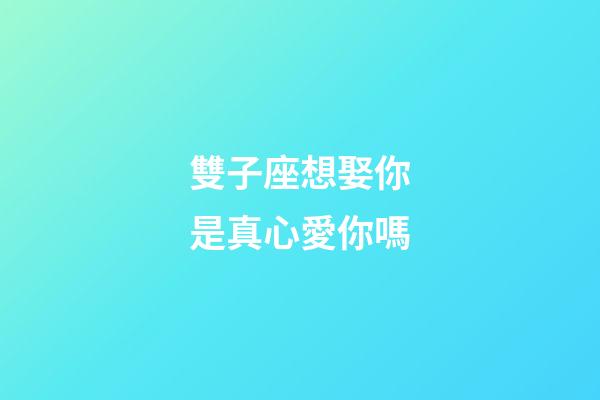 雙子座想娶你是真心愛你嗎-第1張-星座運勢-玄機派