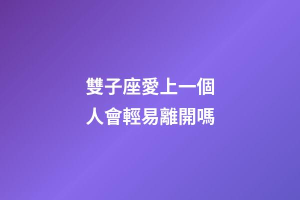 雙子座愛上一個人會輕易離開嗎-第1張-星座運勢-玄機派