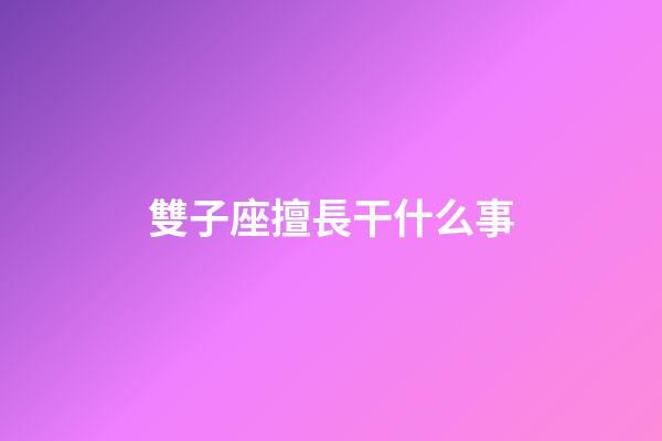 雙子座擅長干什么事-第1張-星座運勢-玄機派