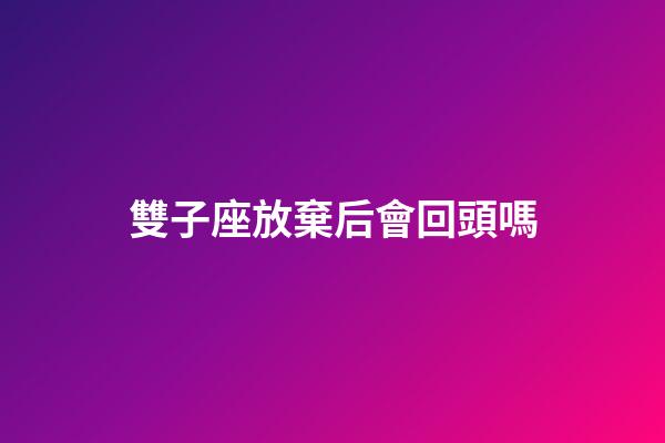 雙子座放棄后會回頭嗎-第1張-星座運勢-玄機派