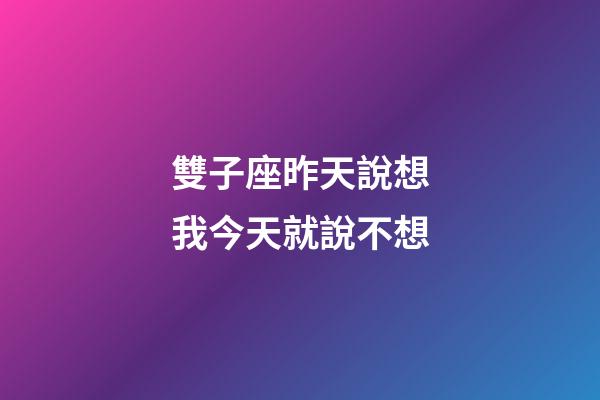 雙子座昨天說想我今天就說不想-第1張-星座運勢-玄機派