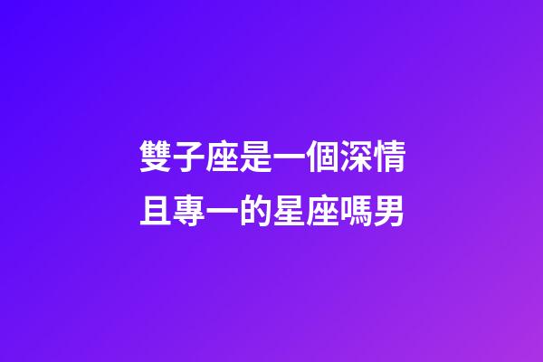 雙子座是一個深情且專一的星座嗎男-第1張-星座運勢-玄機派