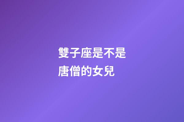 雙子座是不是唐僧的女兒