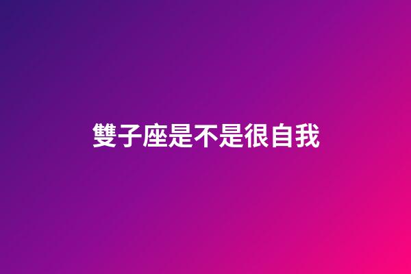 雙子座是不是很自我-第1張-星座運勢-玄機派