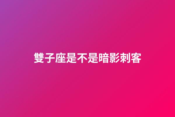 雙子座是不是暗影刺客-第1張-星座運勢-玄機派