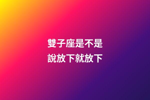 雙子座是不是說放下就放下-第1張-星座運勢-玄機派