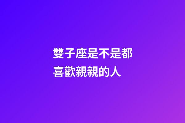 雙子座是不是都喜歡親親的人-第1張-星座運勢-玄機派