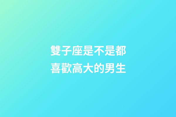 雙子座是不是都喜歡高大的男生-第1張-星座運勢-玄機派