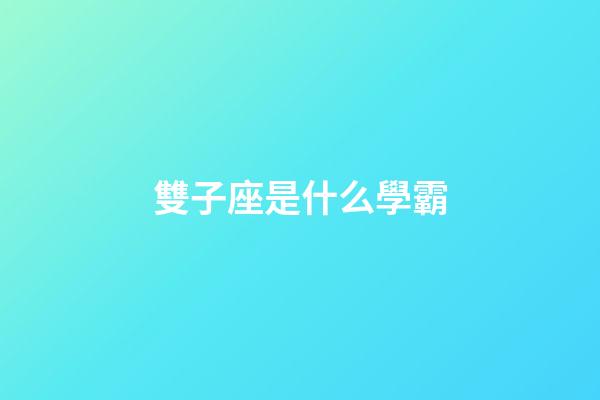雙子座是什么學霸-第1張-星座運勢-玄機派