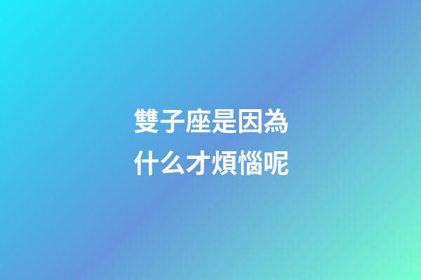 雙子座是因為什么才煩惱呢-第1張-星座運勢-玄機派