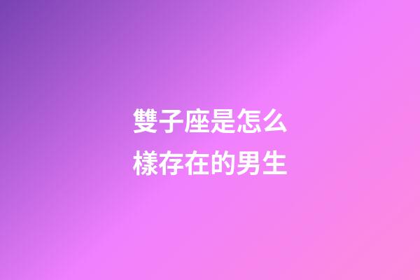 雙子座是怎么樣存在的男生-第1張-星座運勢-玄機派