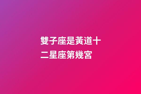 雙子座是黃道十二星座第幾宮-第1張-星座運勢-玄機派